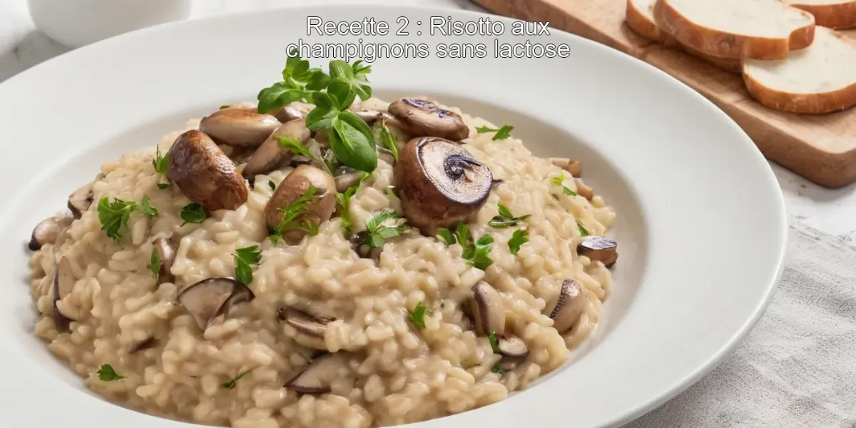 Recette 2 : Risotto aux champignons sans lactose